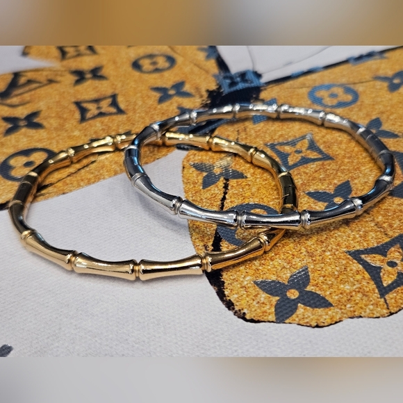 NEW 🌟 Gold Or Silver Bamboo Bangle Bracelets - Picture 1 of 12
